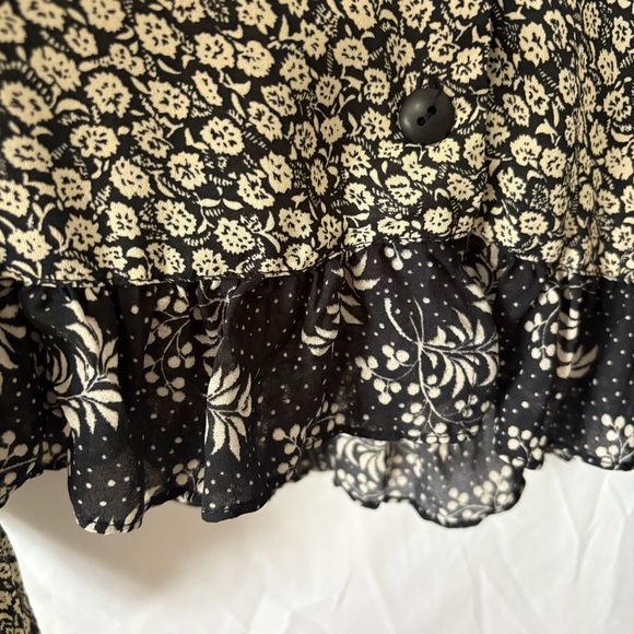 Vintage 90s long sleeve boho floral blouse top loose fit tent button up medium - Picture 5 of 7